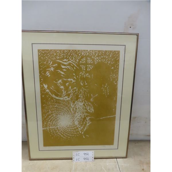 Framed Limited Edition Linocut Print 24" x 20"