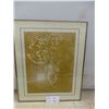 Image 1 : Framed Limited Edition Linocut Print 24" x 20"