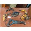 Image 1 : Four Power Tools: DeWalt and Porter-Cable Drivers, Ryobi Planer, Makita Reciprocating Saw, and DeWa