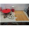 Image 1 : Electric Wok, Chopsticks, Bamboo Style Placemats, Coleman Marlboro Picnic Jug, and Two Cork Screws