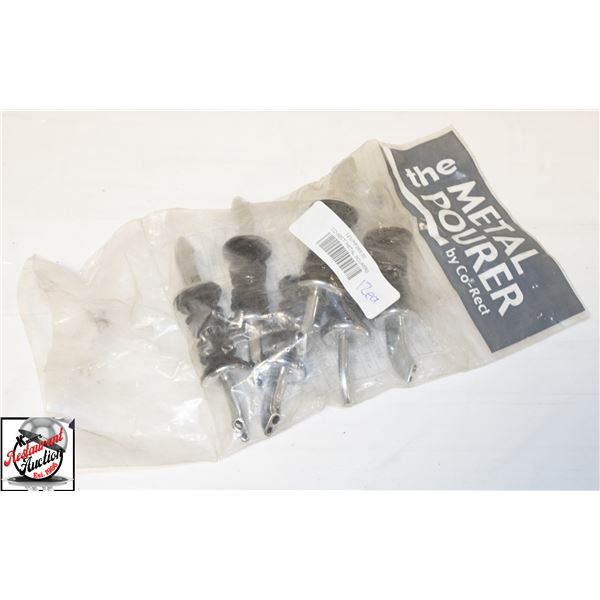 BAG OF 12 NEW CO-RECT METAL POURERS