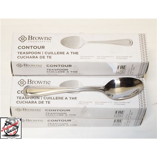5 DOZEN NEW BROWNE CONTOR TEA SPOONS