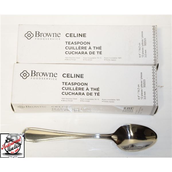2 DOZEN NEW BROWNE CELINE TEASPOONS