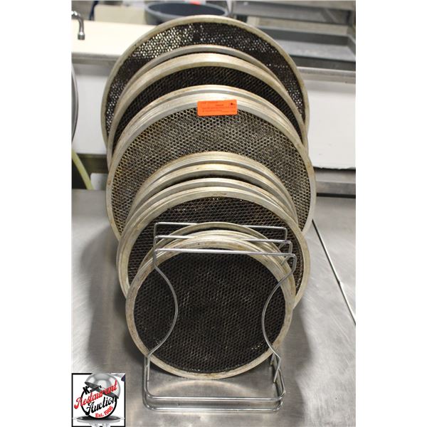 BAILIFF SEIZURE:PIZZA PAN RACK W/ ASSORTED PIZZA