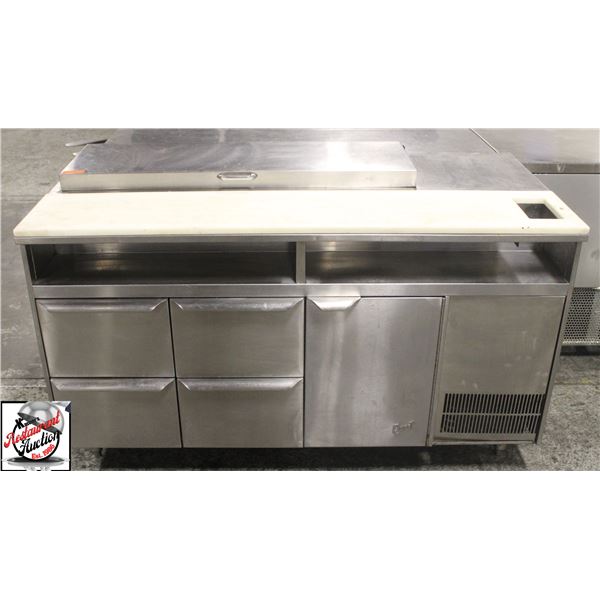 BAILIFF SEIZURE:QUEST 60" 4 DRAWER PREP TABLE