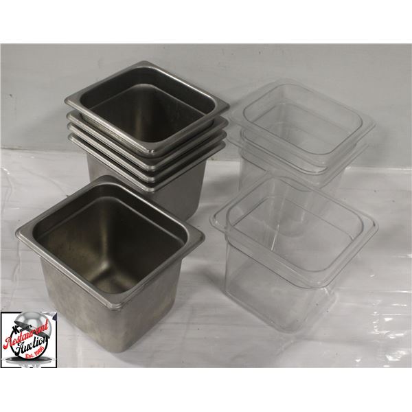 BAILIFF SEIZURE:8 ASSORTED 1/6TH INSERTS 6" DEEP