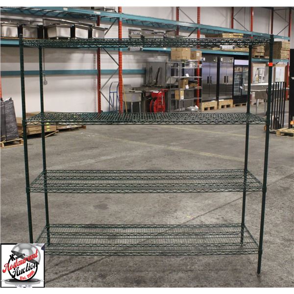 BAILIFF SEIZURE:72 X24" X73" GREEN EPOXY RACKING