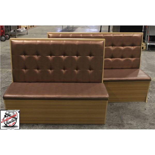 BAILIFF SEIZURE:TWO ASSORTED SIZED BOOTH BENCHES