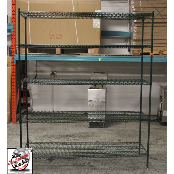 BAILIFF SEIZURE:72"X24"X87" GREEN EPOXY RACK