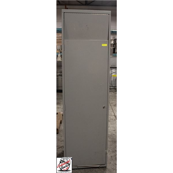 24" X 21" X 85" METAL CABINET * MISSING KEY *