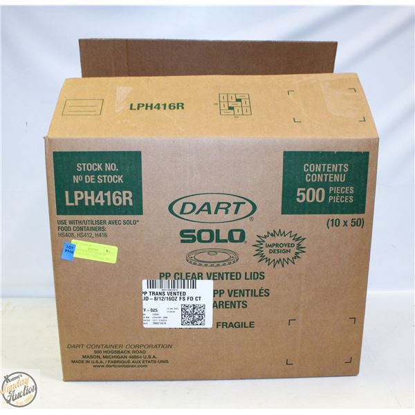 CASE OF DART SOLO LPH416R PLASTIC VENTED LIDS