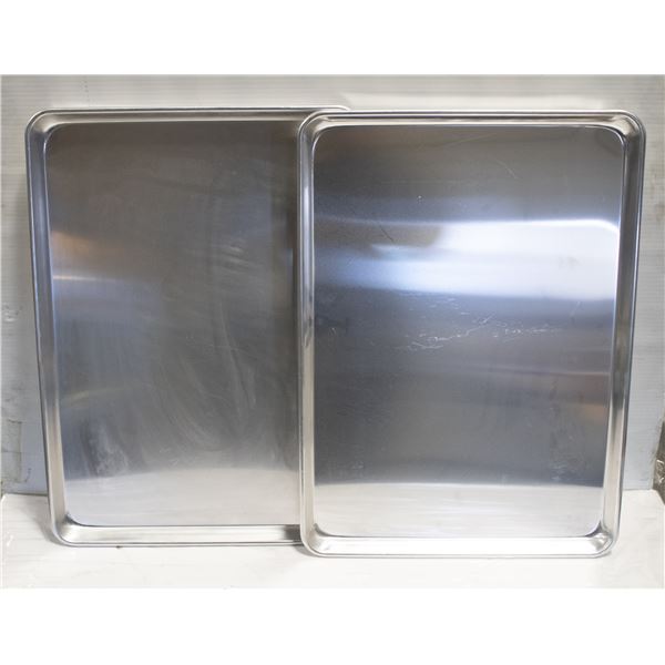 2 FULL SIZE ALUMINUM BUN PANS