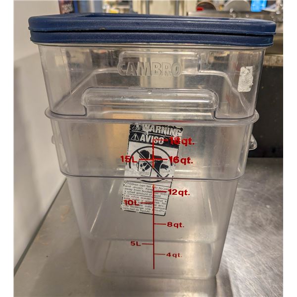BAILIFF SEIZURE: LOT OF 2 CAMBRO 16QT INGREDIENT