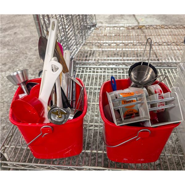 BAILIFF SEIZURE: 2 CLEANING PAILS W/ ASSORTED