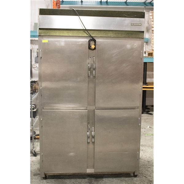 FOSTER 4-DOOR STAINLESS STEEL COOLER W/ RACKS