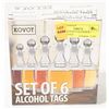 Image 1 : THREE SETS OF 6 ALCHOHOL / LIQUOR TAGS