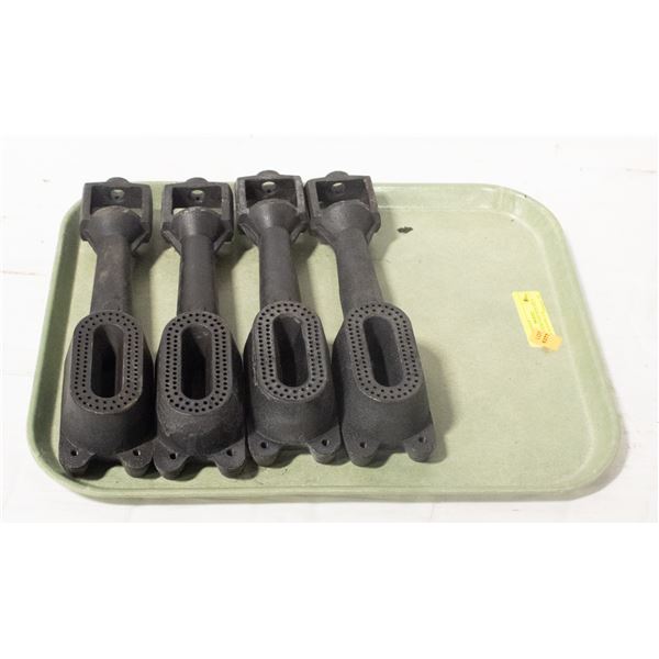 SET OF 4 NEW CAST IRON DEEP FRYER BURNERS, GAS
