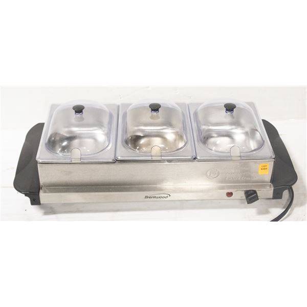 BRENTWOOD HOUSEHOLD 3 X 1.5QT WARMING PLATE