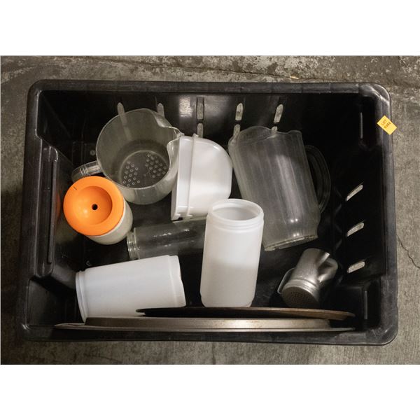 BIN OF ASSORTED RESTAURANT WARES