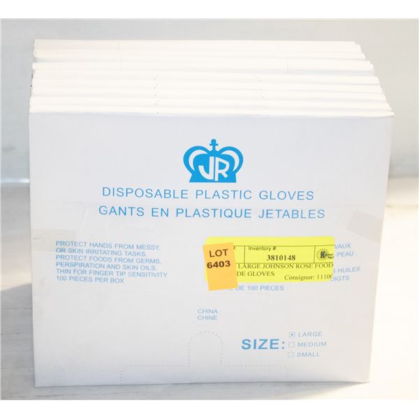 1000 LARGE JOHNSON ROSE FOOD GRADE GLOVES