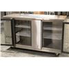 Image 4 : MRE 68" GLASS DOOR BACK BAR COOLER ON CASTORS
