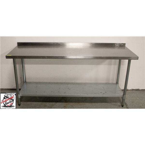 72" X 30" X 34" STAINLESS STEEL WORKTABLE W/