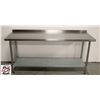 Image 1 : 72" X 30" X 34" STAINLESS STEEL WORKTABLE W/