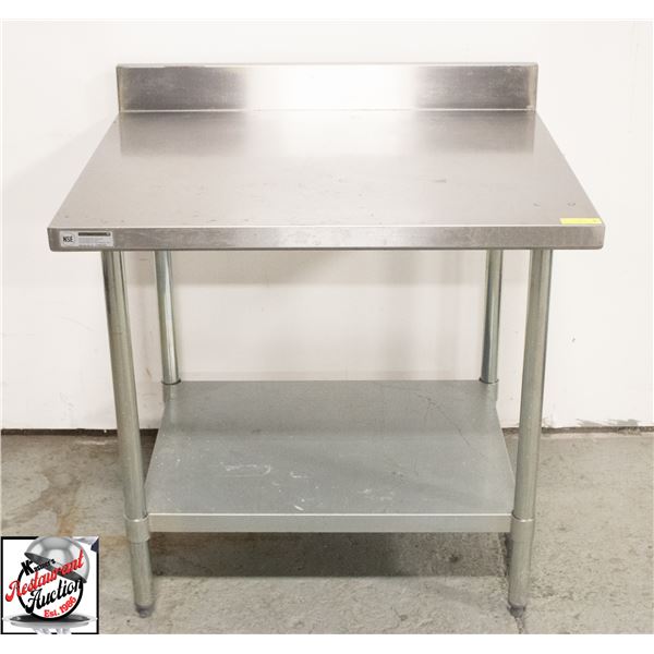 36" X 30" X 34" STAINLESS STEEL WORKTABLE W/ 4"