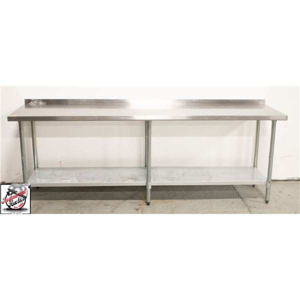 96" X 30" X 34" STAINLESS STEEL WORK TABLE W/