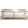 Image 2 : 96" X 30" X 34" STAINLESS STEEL WORK TABLE W/