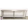 Image 1 : 96" X 30" X 34" STAINLESS STEEL WORK TABLE W/