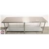 Image 2 : 96" X 30" X 34" STAINLESS STEEL WORK TABLE W/
