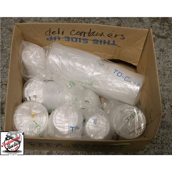 ASSORTED BOX OF DELI CONTAINERS