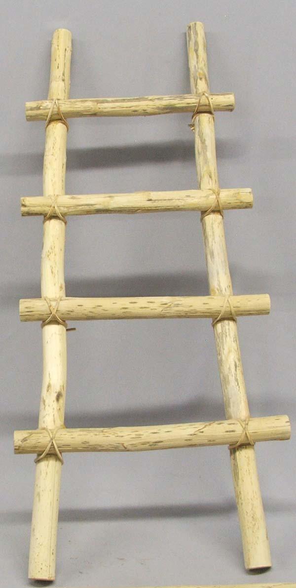 3 Wood Items - 2 Walking Sticks,Small Kiva Ladder