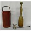 Image 1 : Primitive Potato Masher, Grader & Angel Candle Snuffer