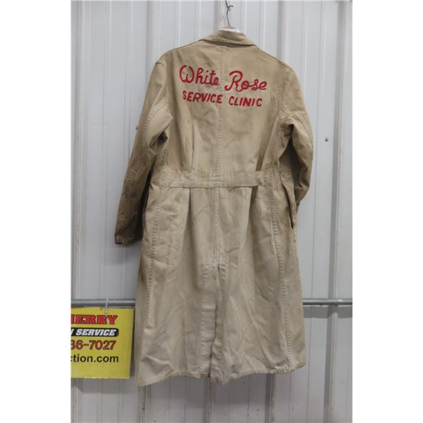 White Rose Service Cloth Stitched Smock, Detailed Vintage