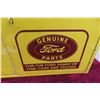 Image 3 : Ford Metal 2 Door Parts Cabinet, Vintage, W/ Key & Three Ford Patches, 20" x 24" x 8 1/2"