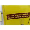 Image 4 : Ford Metal 2 Door Parts Cabinet, Vintage, W/ Key & Three Ford Patches, 20" x 24" x 8 1/2"