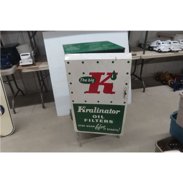 Service Station Rolling Metal Oil Filter Cabinet, C. 1950s–1960s, 41" x 18" x 20"