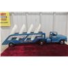 Image 1 : Tonka Marine Service Hauler Pressed Steel Truck W/ Boat Trailer, W/ Four Boats