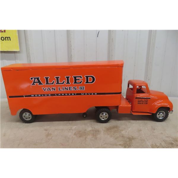 Tonka Allied Van Lines Pressed Steel Truck & Trailer, C. 1950s–1960s, Professionally Restored