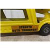 Image 12 : Structo Auto Transport Pressed Steel Truck & Trailer, W/ Two Metal Cars, C. 1950s–1960s, 22" Long