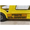 Image 8 : Structo Auto Transport Pressed Steel Truck & Trailer, W/ Two Metal Cars, C. 1950s–1960s, 22" Long