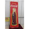 Image 1 : Drink Coca-Cola Vertical Metal Tin Sign, C. 1940s, St Thomas, 17" x 53"