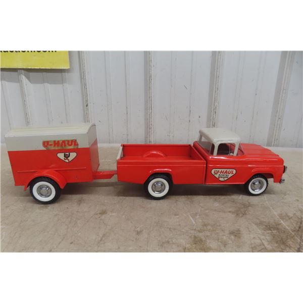 NyLint u-Haul Pressed Metal Truck & Trailer, C. 1960s, 22" Long