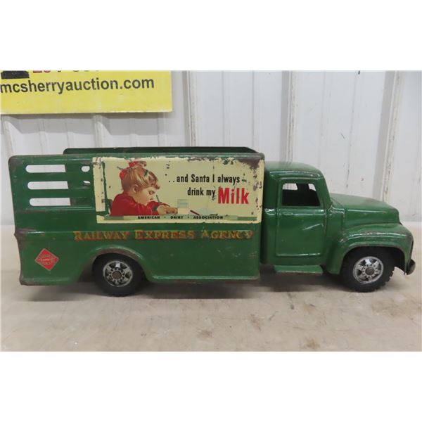 Buddy L Railway Express Agency Pressed Metal Delivery Truck, C. 1940s, 22" Long