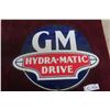Image 1 : GM Hydra-Mattic Drive Porcelain Dealership Sign W/ Rich Cobalt, C. 1940s–Early 1950s, 19" x 16"