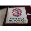 Image 1 : Coop Products Motor Oil Two-Sided Metal Flange Sign, Different Oil Product Per Side, 18" x 18"