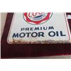 Image 7 : Coop Products Motor Oil Two-Sided Metal Flange Sign, Different Oil Product Per Side, 18" x 18"