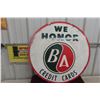 Image 1 : British American BA “We Honor Credit Cards” Two-Sided Porcelain Service Station Sign